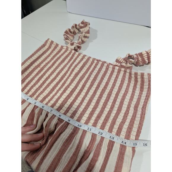 Marine Layer Dress Womens Large Red Stripe Cotton Gauze Maxi - Picture 10 of 12